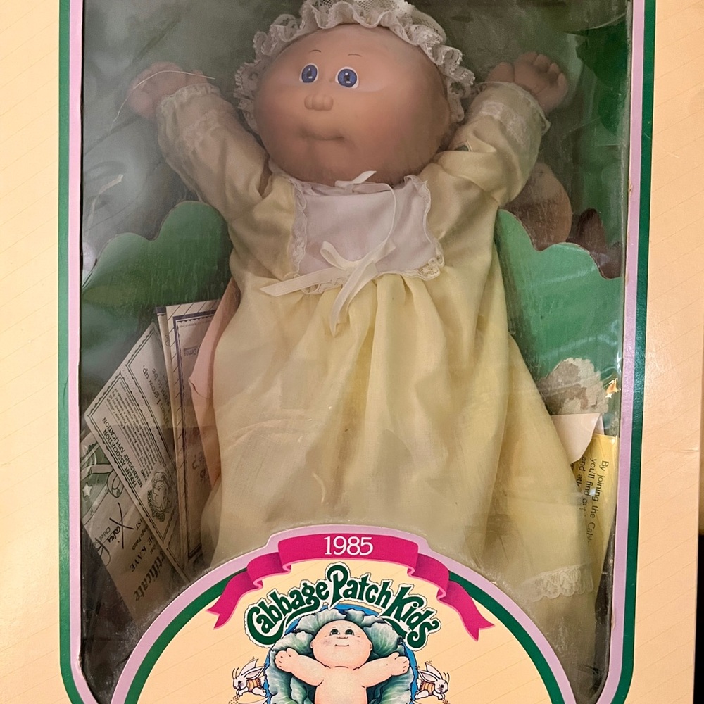 Cabbage Patch Kids Preemie Doll in Yellow Dress Vintage 1985